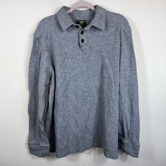 TIMBERLAND MEN'S LONG SLEEVE CANOE RIVER POLO SHIRT - Picture 1 of 9